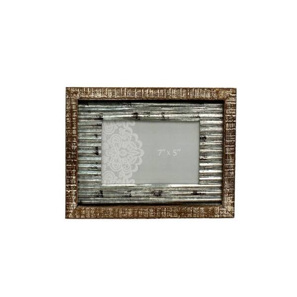 Western Moments Photo Frame Distressed Rusted Tin Center Brown - Bed ...