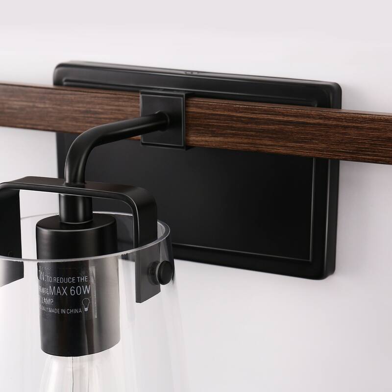 3-Light Brushed Nickel Cylinder Modern Bathroom Vanity Light with Clear Glass Shade,Wall Lamp for Mirror Kitchen Bedroom
