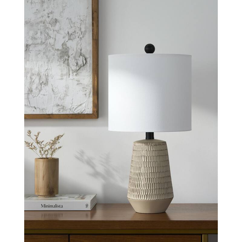 Livabliss Leipzig Rustic Accent Table Lamp - 20"H x 10"W x 10"D - Cream