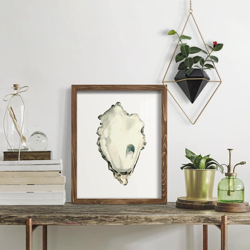Neutral Oyster Study IV -Framed Print w/glass-Cherry Red