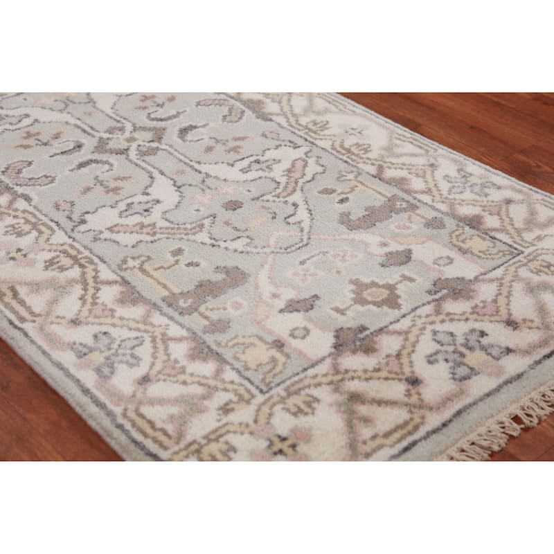 Transitional Oushak Runner Rug Hand-Knotted Wool Carpet - 2'5" x 8'1"