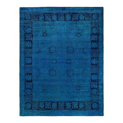 Vibrance, One-of-a-Kind Handmade Area Rug - Blue, 8' 2" x 10' 6" - 8' 2" x 10' 6"