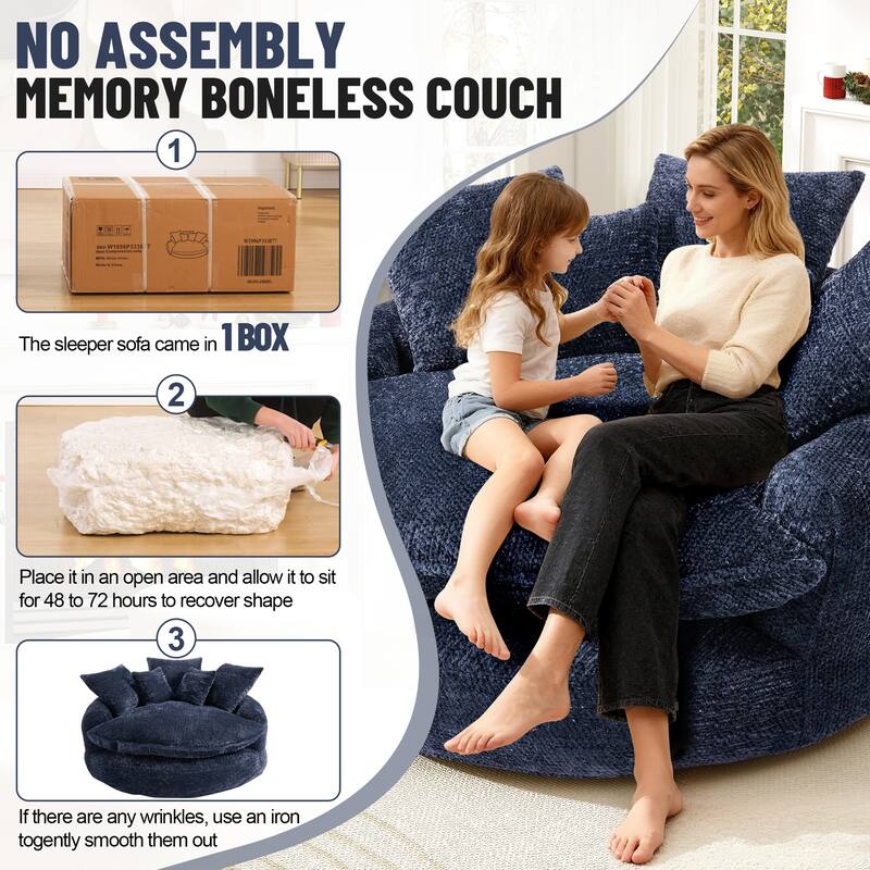 Rossetta Oversized Round Polyester Foam Chair with Pillows