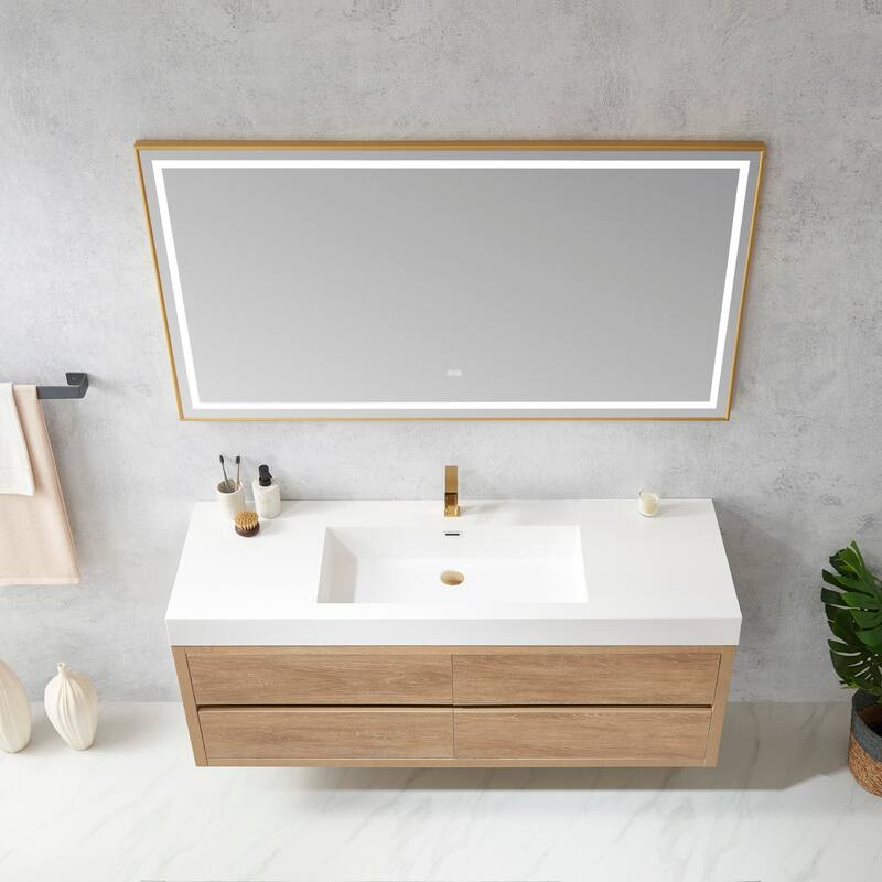 Miseno MV703160 Palencia 60" Wall Mounted Single Basin Vanity Set with