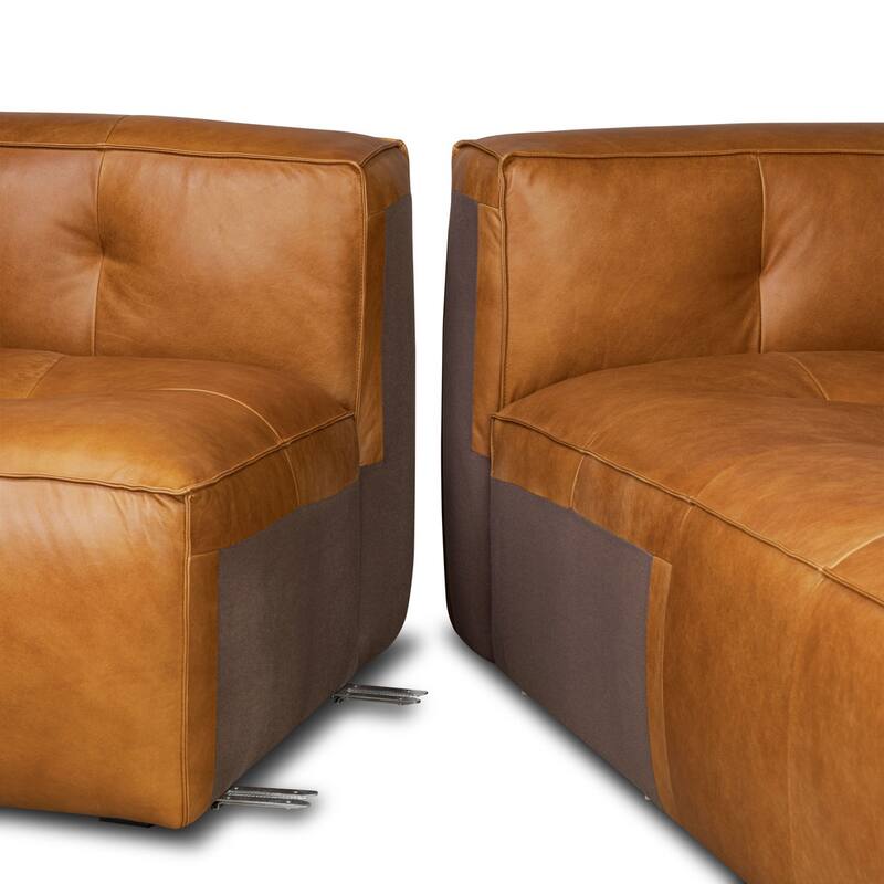 Poly & Bark Capa Genuine Leather Reversible Corner Sectional Sofa