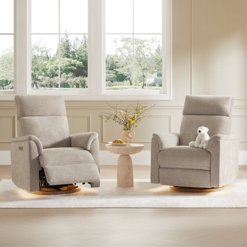 Maire Power Swivel Nursery Recliner Chair with Nightlight