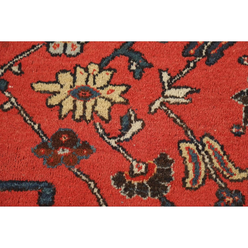 Hand Knotted Oriental 100% Wool Carpet Traditional Floral Red Sultanabad Area Rug - 11' 7'' X 8' 6''