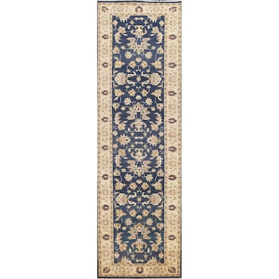 Vegetable Dye Peshawar Chobi Oriental Runner Rug Hand-knotted Carpet - 2'8" x 9'11"