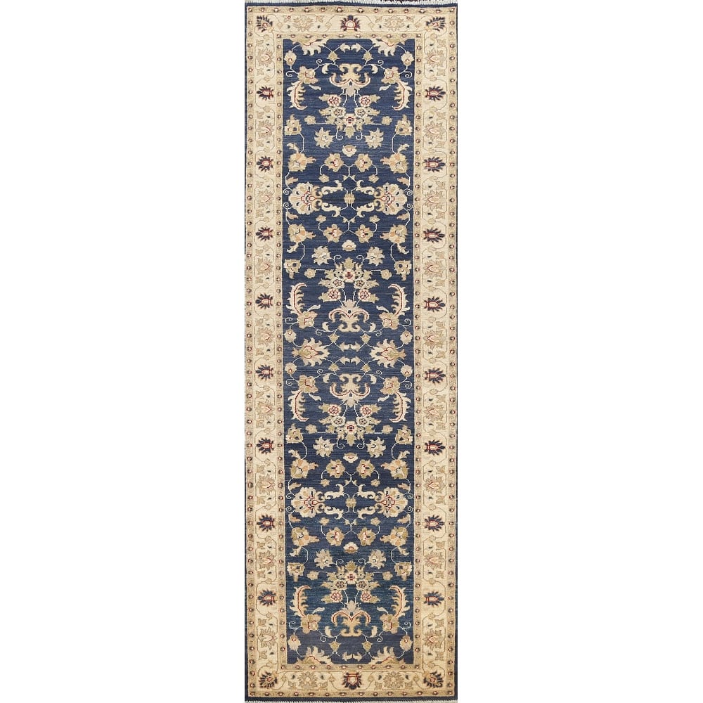 Vegetable Dye Peshawar Chobi Oriental Runner Rug Hand-knotted Carpet - 2'8" x 9'11"