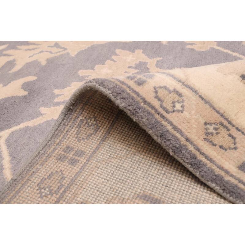 ECARPETGALLERY Hand-knotted Royal Oushak Dark Grey Wool Rug - 9'1 x 12'0