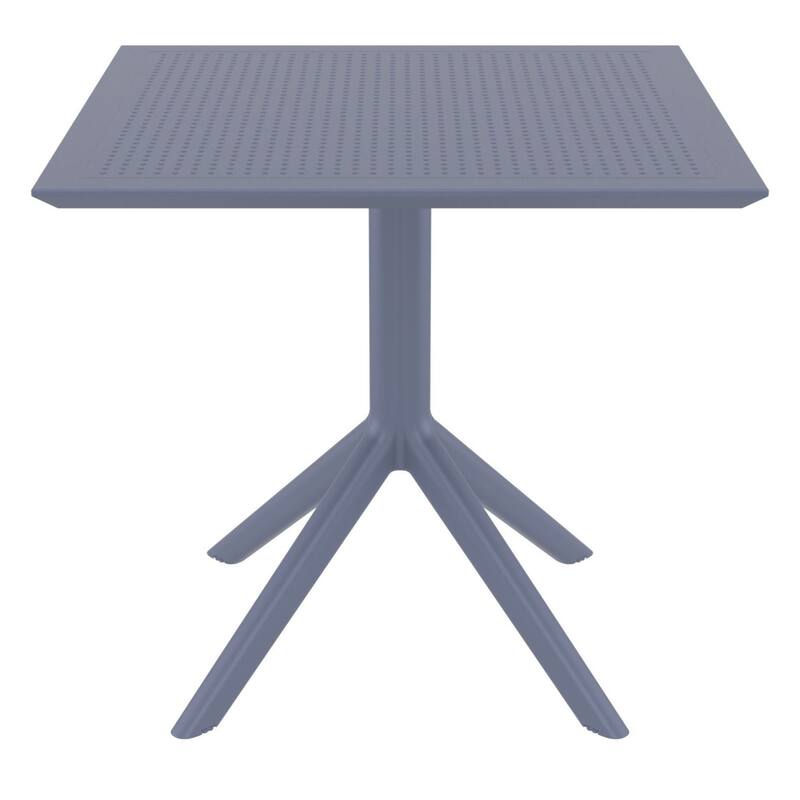 31.5" Dark Gray Solid Square Dining Table
