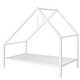 preview thumbnail 21 of 38, Metal House Platform Bed With Roof And Chimney Twin - White