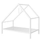 preview thumbnail 9 of 7, White Metal Twin House Platform Bed with Roof and Chimney Decorate