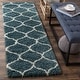 preview thumbnail 110 of 164, SAFAVIEH Hudson Shag Ogee Trellis 2-inch Thick Area Rug 2'3" x 10' Runner - Slate Blue/Ivory - Runner