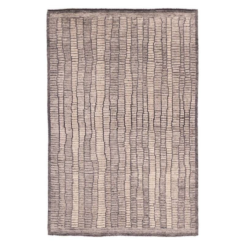 ECARPETGALLERY Hand-knotted Tangier Grey Wool Rug - 5'2 x 7'6