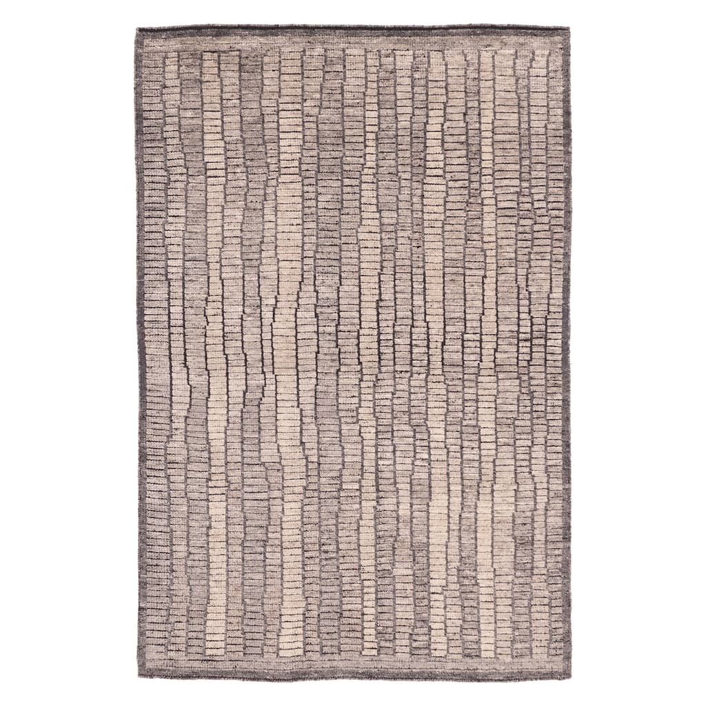 ECARPETGALLERY Hand-knotted Tangier Grey Wool Rug - 5'2 x 7'6