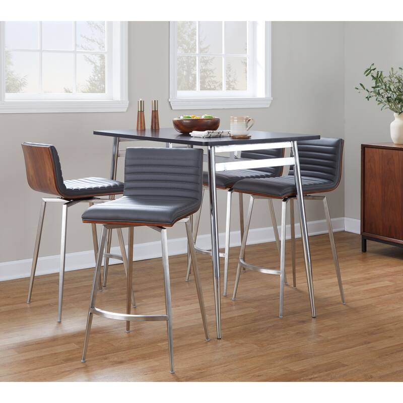 Porch & Den Naldi-Mason Swivel 5-Piece Counter Height Dining Set