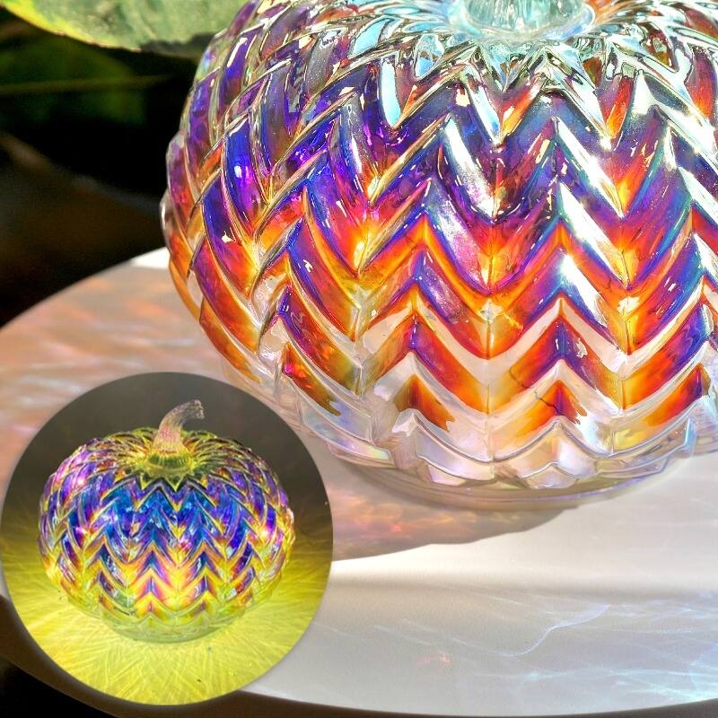 Mercury Glass Pumpkin Lights with Timer – Fall Halloween Table Decorations for Home & Thanksgiving Decor