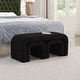 preview thumbnail 2 of 20, Set of 3 U-Shaped Modern Bench Teddy Ottoman Bench, Small Sofa Footrest Extra Seating, 44+18 Inch Bench Bench & Ottoman
