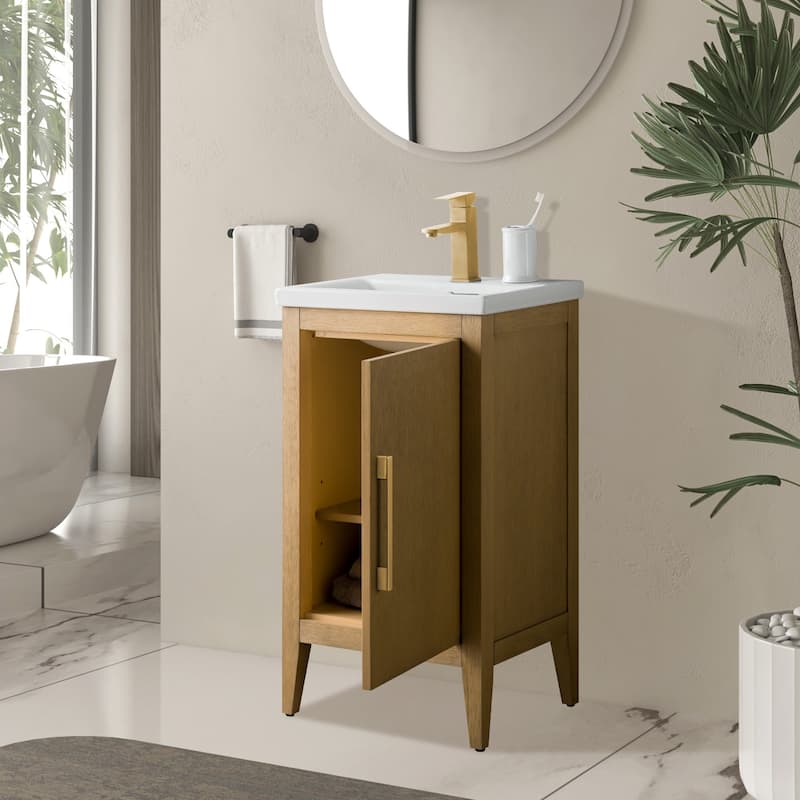 Vanity Art 20" or 24" or 30" Single Sink Bathroom Vanity Cabinet with Ceramic Top