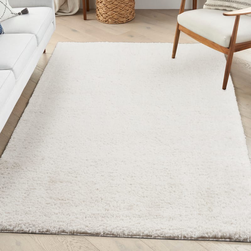 Nourison Modern Shag Indoor only Grey Solid Area Rug