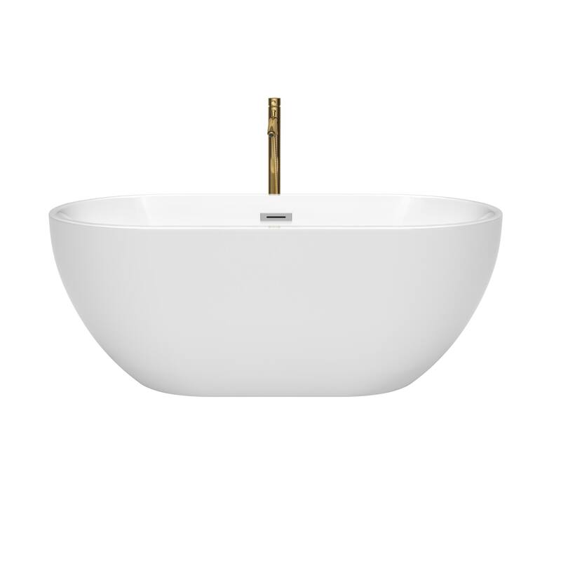 Wyndham Collection Brooklyn 60" Free Standing Acrylic Soaking Tub with