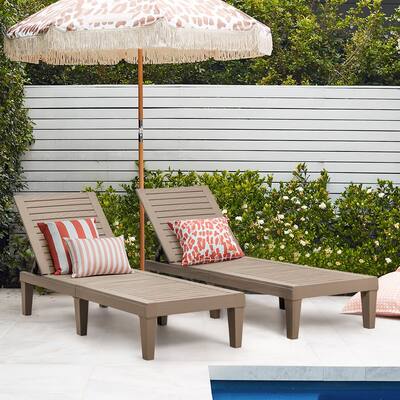 Lacoo Set of 2 Patio Chaise Lounge Chair with Adjustable Backrest