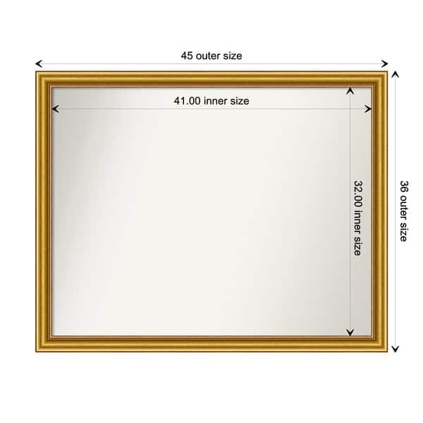dimension image slide 41 of 93, Wall Mirror Choose Your Custom Size - Extra Large, Townhouse Gold Wood