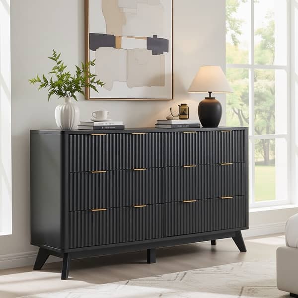 modern living room dresser Homfa 5 Drawer White Dresser with Door, Modern Accent Storage Cabinet Chests of Drawers for Bedroom Living Room