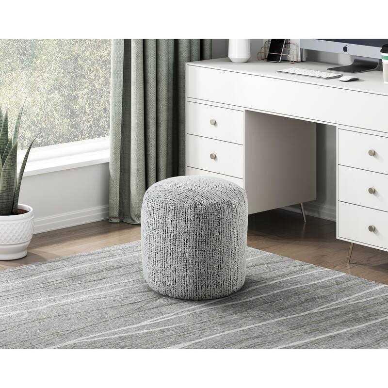 Cylindrical Pouf Chenille Fabric Upholstery Modern Ottoman, Footstool, Non-Slip Floor Pouf, Bean Bag Chair, 1pc Sitting Pouf