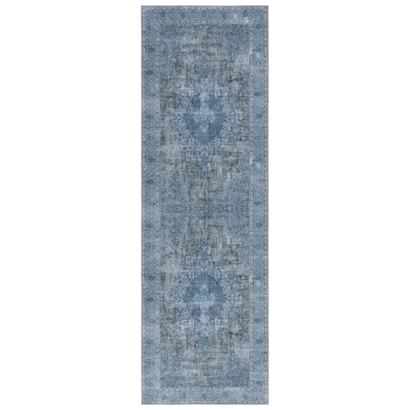 SAFAVIEH Tucson Machine Washable Slip Resistant Genny Oriental Distressed - 2' 6" x 8' - Green - Runner