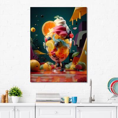 Designart "Artistic Blends Of Fresh Fruit Ii" Food And Beverage Canvas Wall Art