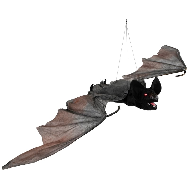 LED Lighted Animated Halloween Bat with Moving Wings - 48"