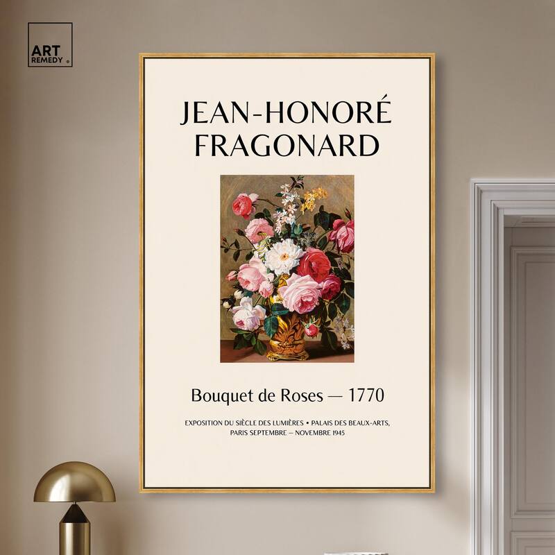 Roses in a Golden Vase Canvas by Art Remedy
