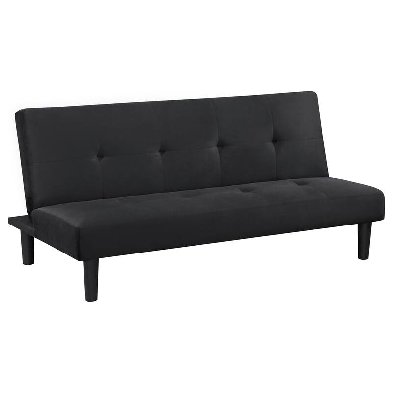 Stanford Upholstered Tufted Convertible Sofa Bed Black - Black