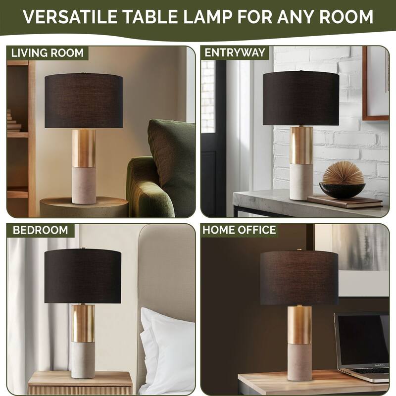INK+IVY Fulton Metal and Concrete Table Lamp