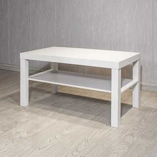 Wooden 2-Tier Coffee Table with Storage Shelf - Bed Bath & Beyond ...