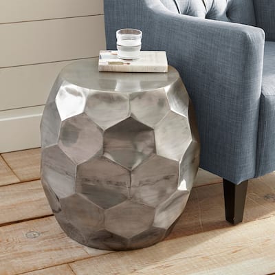 Steve Silver Sirsi Nickel-finished Round Side Table