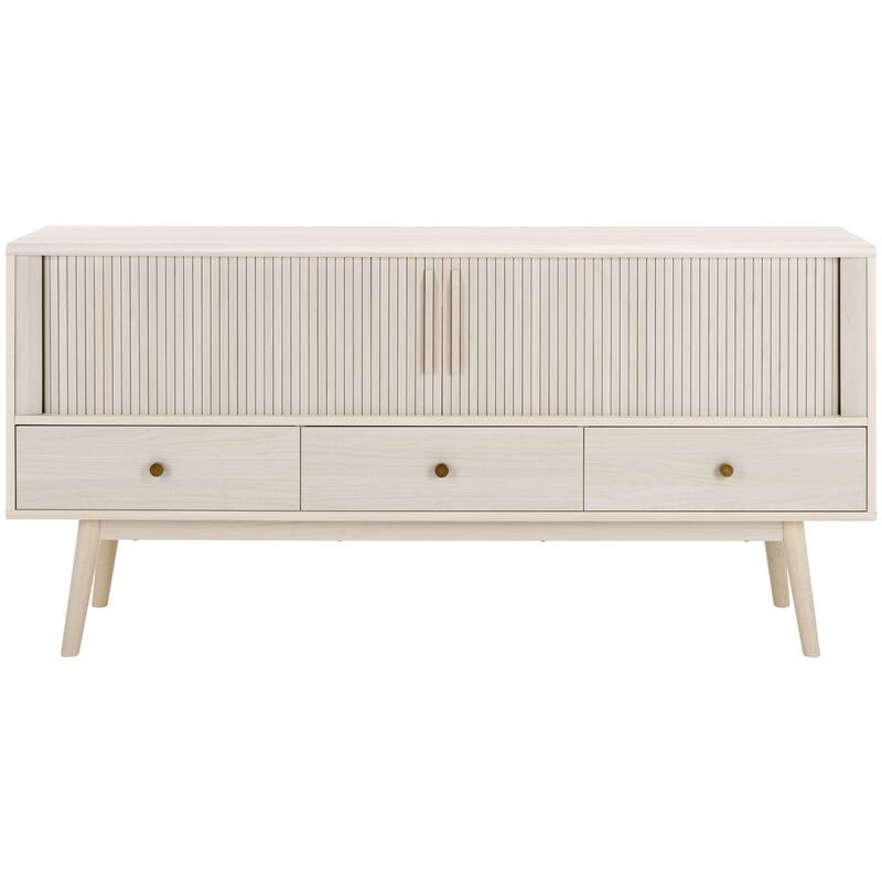 SAFAVIEH Home Aphra 59-inch 2 Door 3 Drawer Media Stand - 59Wx15Dx29H - Pure White