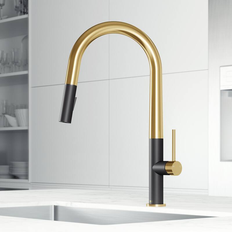 VIGO Greenwich 18" H Single Handle Pull-Down Sprayer Kitchen Faucet