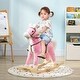 preview thumbnail 2 of 3, D&N Rocking Horse with Sound, Ride on Horse with Saddle, Toddler Rocker, Gift for 3-8 Year Old, Pink