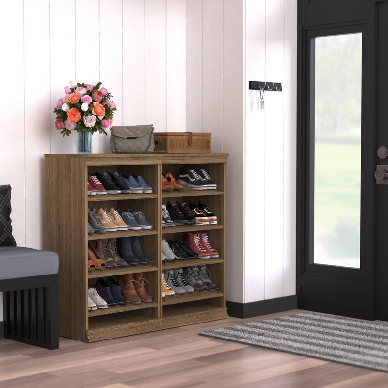 ClosetMaid Modular Storage 21.38-inch W 8-Shelf Shoe Tower Wood Closet System