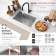 preview thumbnail 7 of 14, Dual Mount 28" Single-Bowl Stainless Steel Kitchen Sink S-306TG - 28" x 18" x 10"