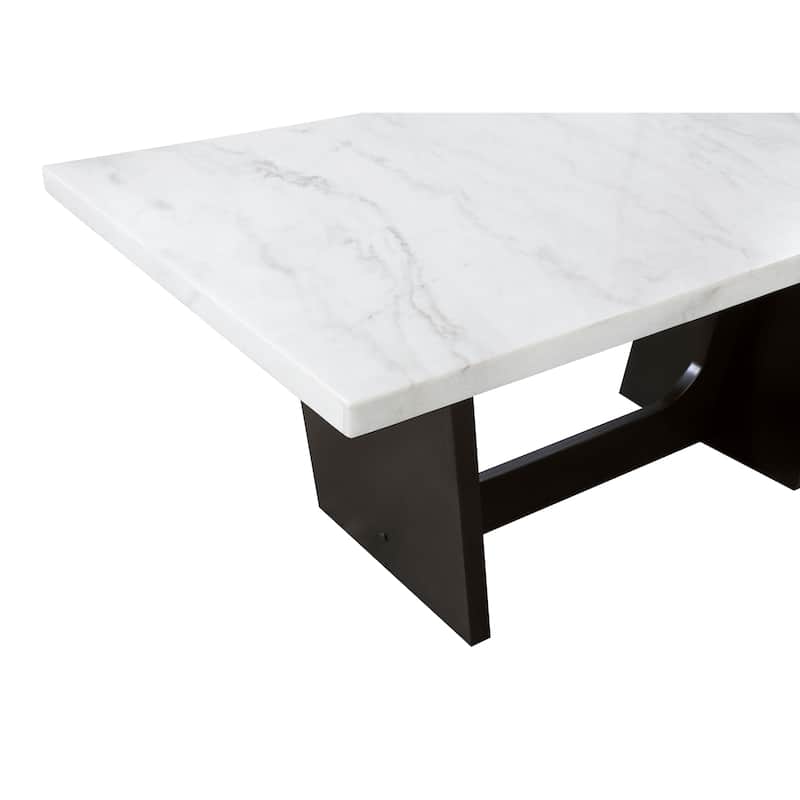 Osborne72-inch Marble Top Dining Table Rustic Espresso