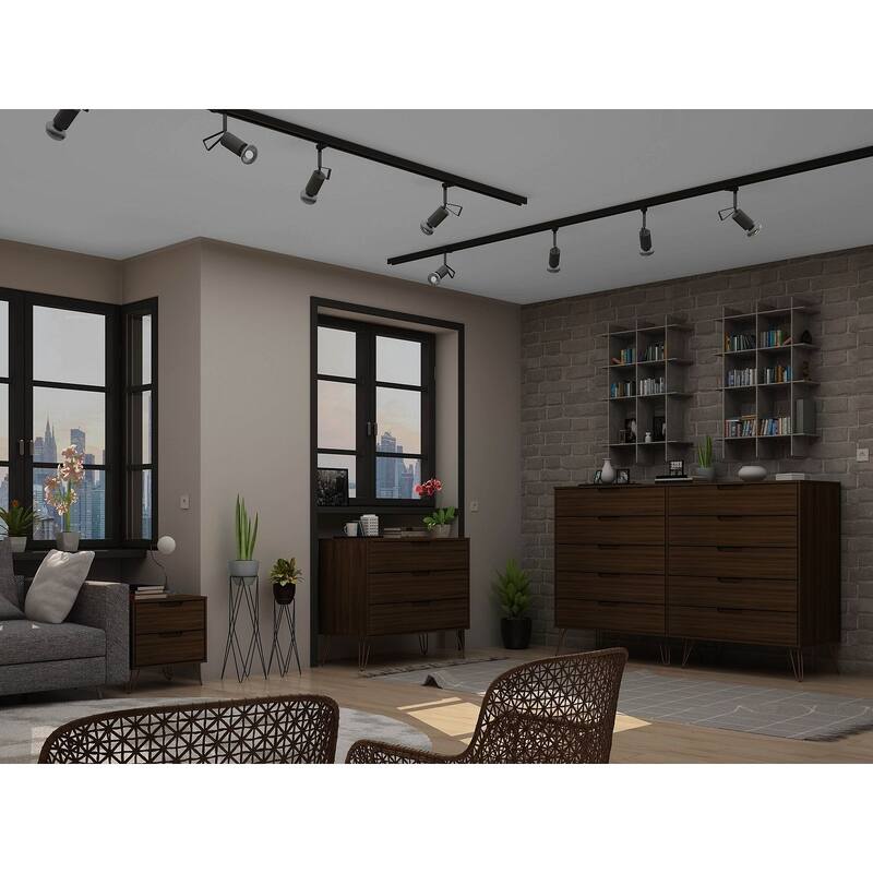 Manhattan Comfort Rockefeller 3-Piece Dresser and Nightstand Set