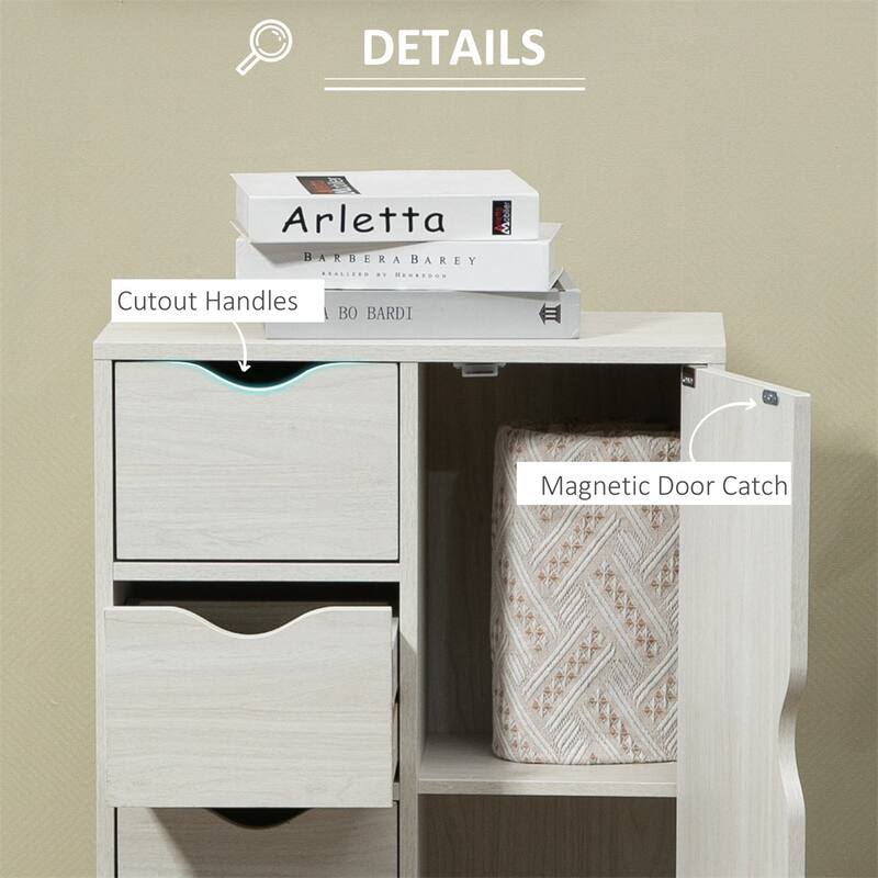 Storage Cabinet with Drawers and Enclosed Cabinet P2 Engineered Wood Compact Organizer for Entryway Living Room Bathroom