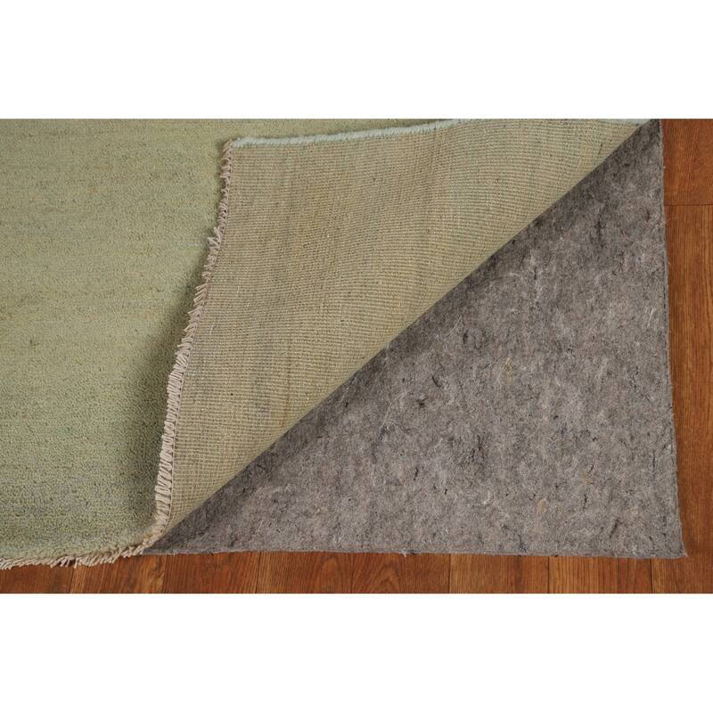 Green Modern Gabbeh Oriental Foyer Rug Hand-Knotted Wool Carpet - 2'7"x 4'1"