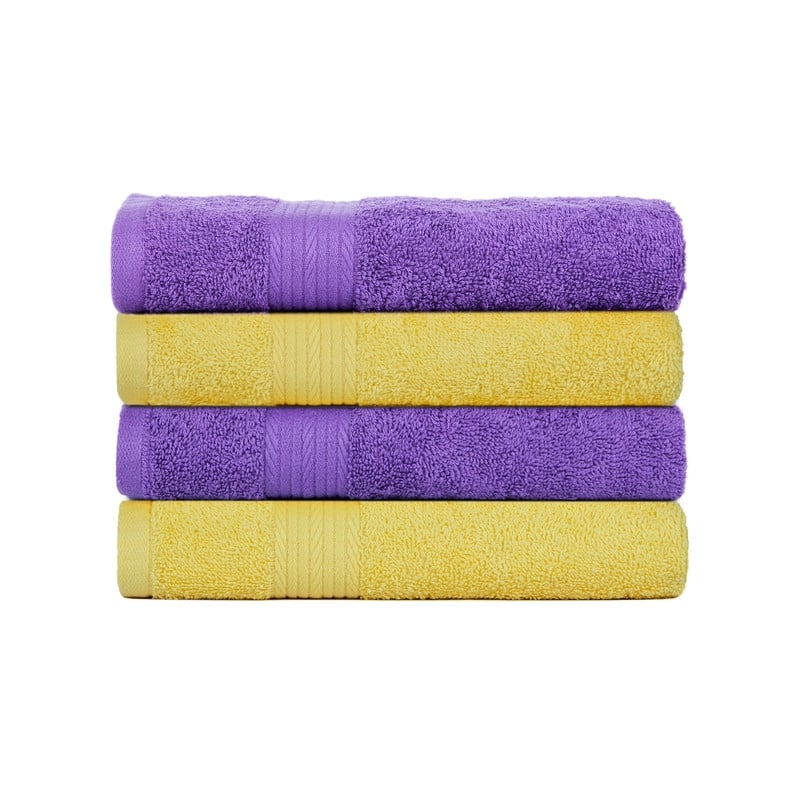 Pure Cotton 600GSM Absorbent Hand Towel 18x28 Inch by Ample Decor - Pack of 4