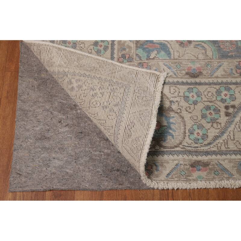 Floral Tabriz Persian Area Rug Oriental Hand-Knotted Wool Carpet - 9'3"x 12'4"