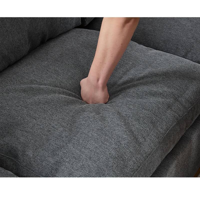 141.5" Linen Modular L-Shaped Sectional Sofa with Charging